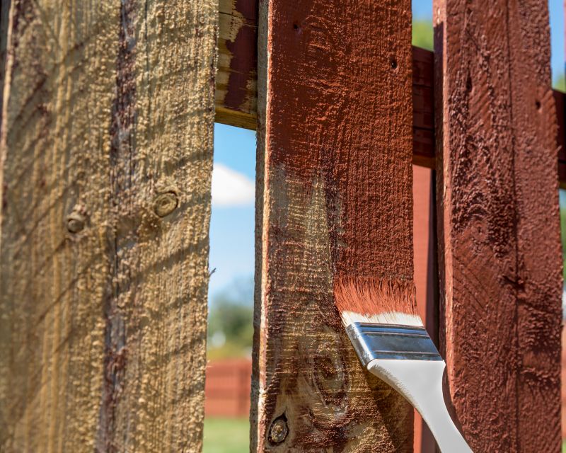 Painted backyard fence