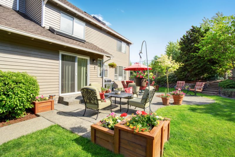 Painting of patio and outdoor features